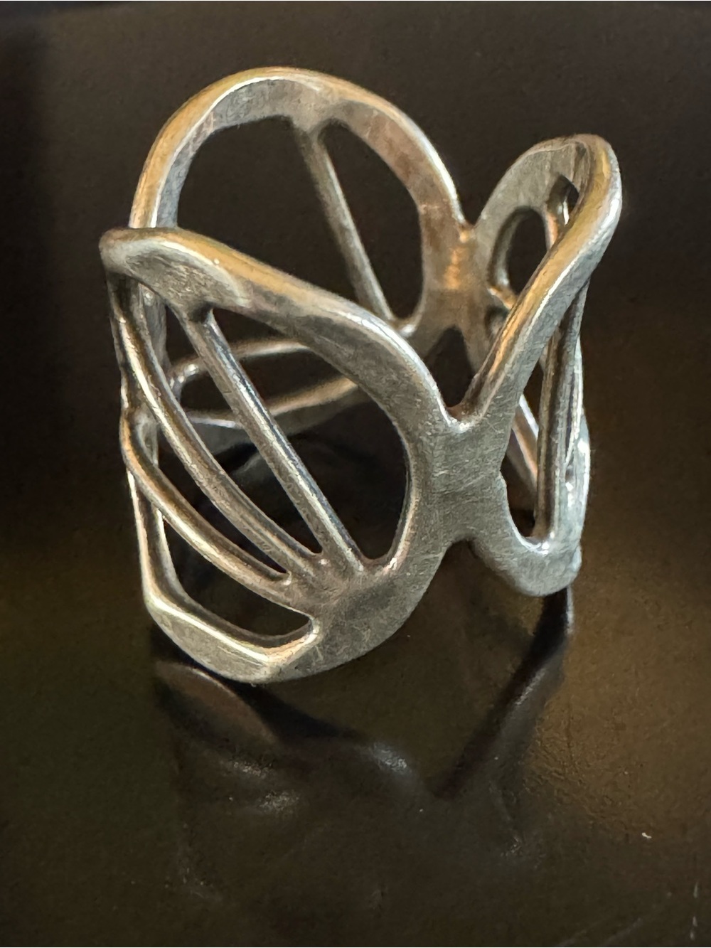 Artisan Sterling Silver Abstract Open Link Ring